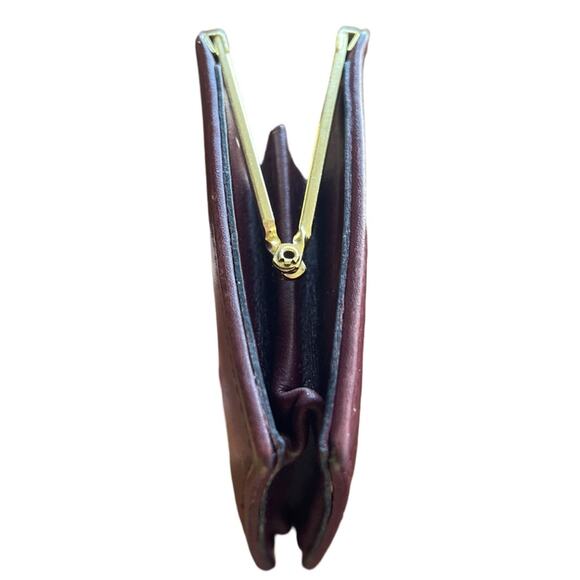 Balenciaga Burgundy Leather Coin Wallet Kiss Lock Made in Italy Luxury VGUC - Picture 7 of 13